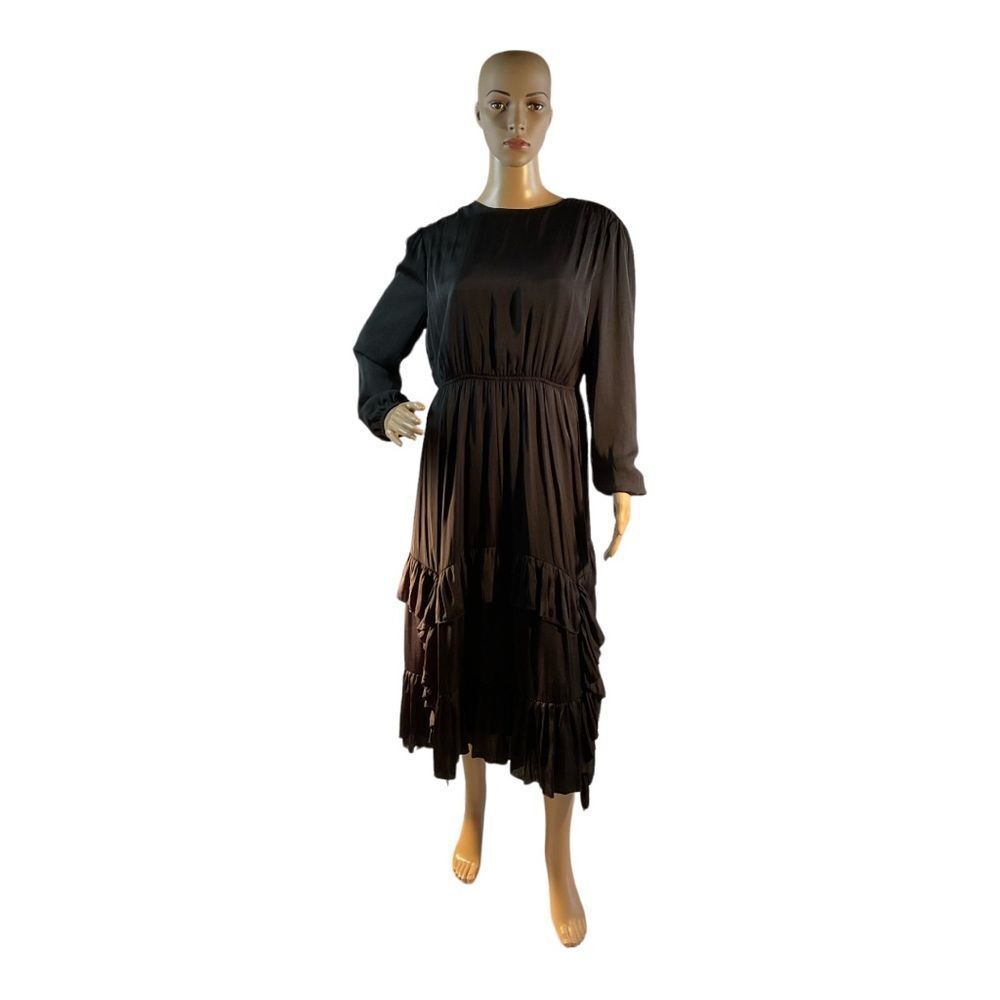 WEEKEND WOMENS BLACK Ruffle tiered layers Maxi Dress SIZE Large
